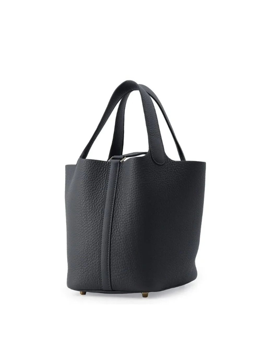 Hermes Handbag Picotin Lock PM Gray Misty Champagne Gold Taurillon Clemence Tote